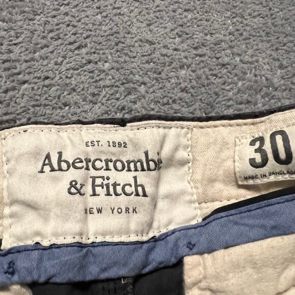 Abercrombie & Fitch Cargo Shorts Mens 30 Blue Gray Button Fly Baggy - Picture 4 of 8